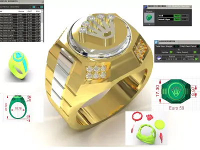 jewelry men stl 3dm diamond ring model ror0057 3D print model