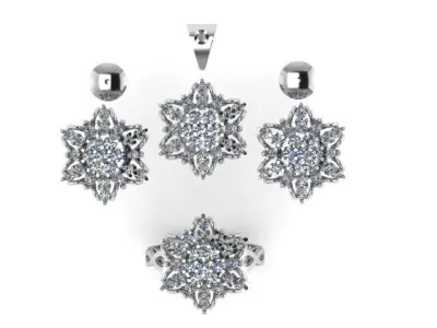  Beautiful pendant set for diamonds 3D print model