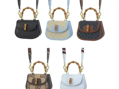 Gucci Bamboo 1947 Jumbo GG Small Bag 3D Model Pack