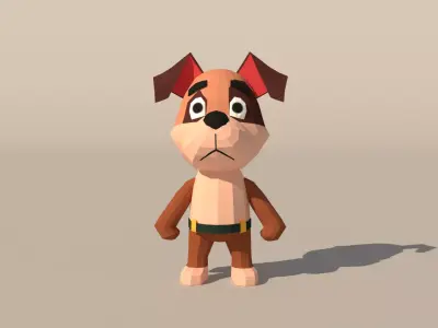 Character B098 Dog Cute  Low-poly 3D model