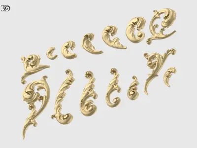 Acanthus Leaf Set 3D print model