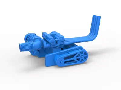 Engine of Top fuel Dirt dragster motorcycle Scale 1 to 25 3D print model