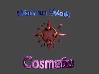  Woman World Cosmetics logo Low-poly 3D model
