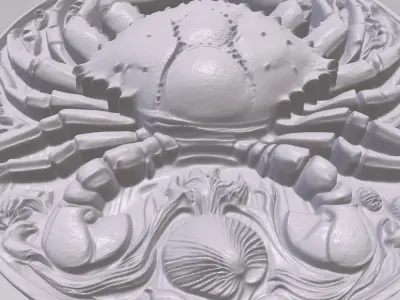 Crab 3 basrelief for 3D printing 3D print model