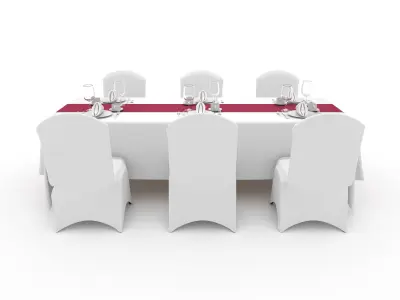 Banquet Table and Chair 107 3D model