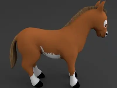 Horse Cartoon Low-poly 3D model purchase