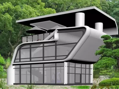 Predio Comercial Modelo Futuristico 3D model