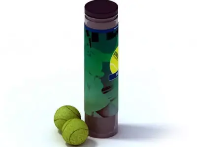 Tube Of Tennis Balls 3D model