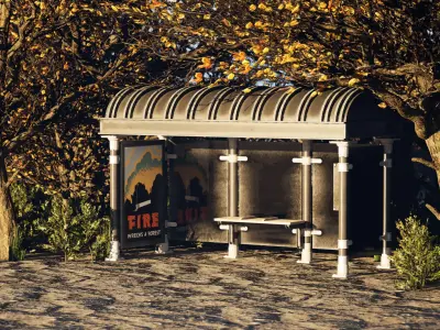 3D Bus Stop Free 3D model