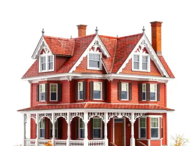 Victorian Red House model pack Low-poly 3D model