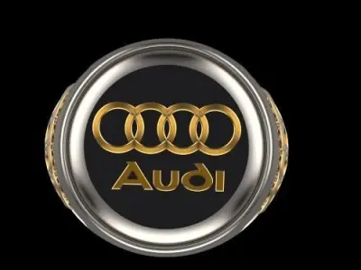 Audi man ring Silver Gold  Print 3D print model