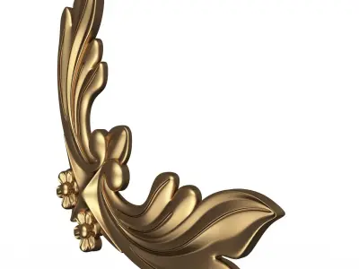Corner Carved Plaster Molding Decoration 026 Low-poly 3D model