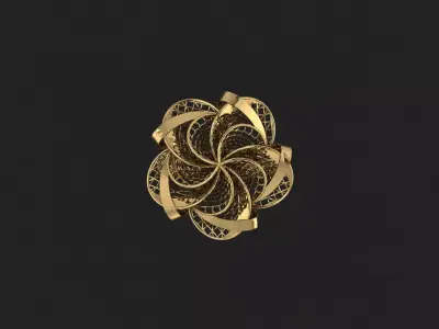 AR-TRK-Z021 gold flower 3D print model