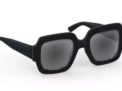 Glasses Square Frame Low Poly PBR Realistic Low-poly 3D model