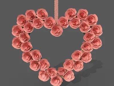 Wreaths with roses 3D model