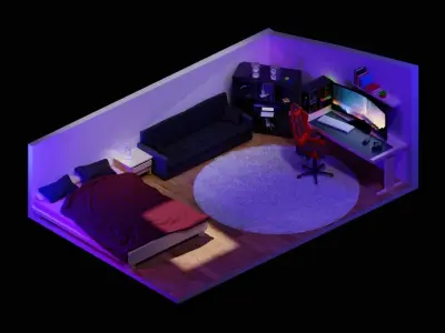 Isometric bedroom  3D model