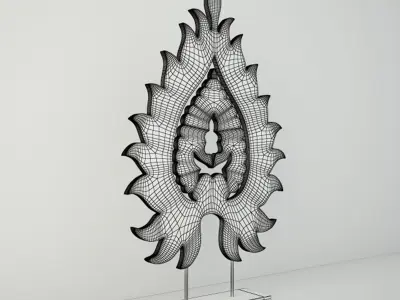 Small Leaf-Design Table Decor 3D model