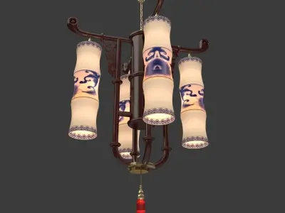 Chinese bamboo lantern 3D model