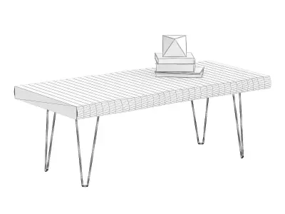 Rough Table with Books 3D model