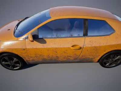 Passenger Car Low-poly 3D model