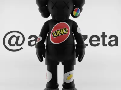 Kaws UNO Textured Low-poly 3D model
