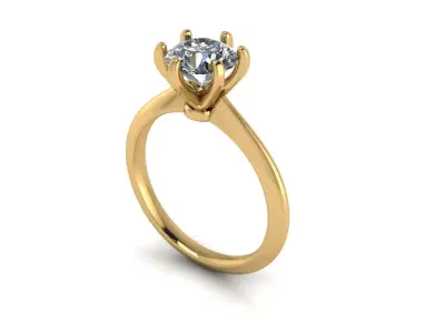Diamond Women Engagement Ring R8 3D print model