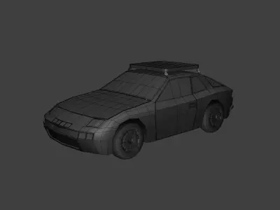 Porsche 924 low poly car Low-poly 3D model