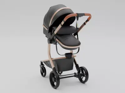 Baby Stollers Low-poly 3D model