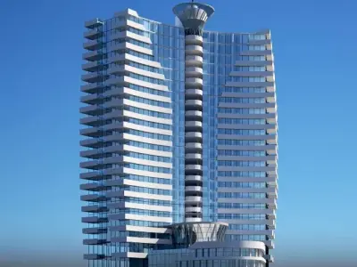 Hotel1 high rise building on sky 3D model