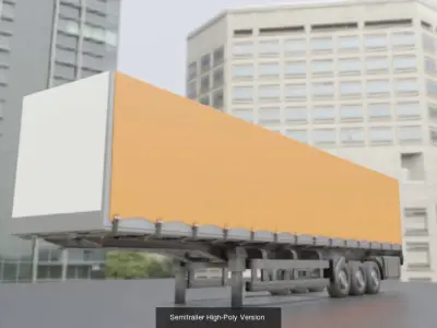 3-AXIS Truck with Semitrailer Low and High-Poly Package