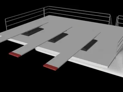 3 Meter 10 Feet Triple Springboard Diving Platform 3D model