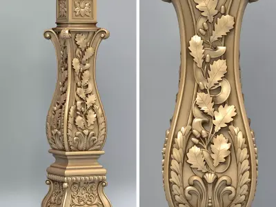 Newel post 004 3D model