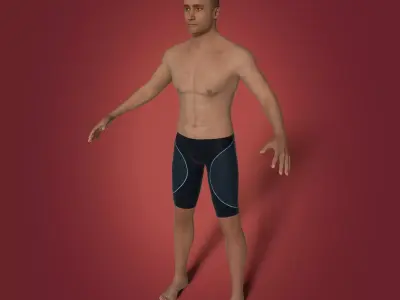 Arab - Indian Swimmer - Surfer 3D model