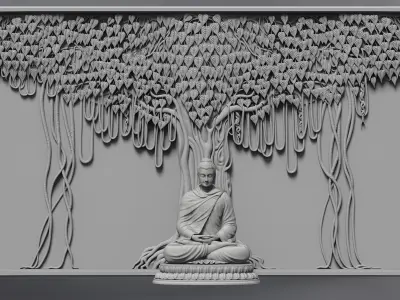 Buddha Dhyana Mudra Low-poly 3D model