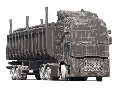 Renault truck trailer 3D model