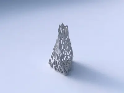 Vase twist grounded tilted triangle with cracked organic latt... 3D print model