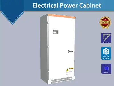 Electrical Power Distribution cabinet Low-poly 3D model