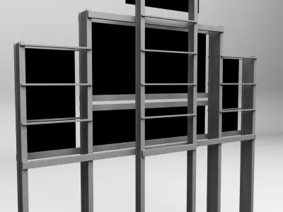 Baseball stadium scoreboard low poly Low-poly 3D model