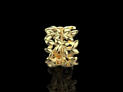 Leaf Ring z1003 3D print model