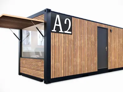 container hotel 3d model Low-poly 3D model