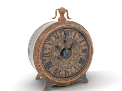 Vintage Brass Clock model pack Low-poly 3D model