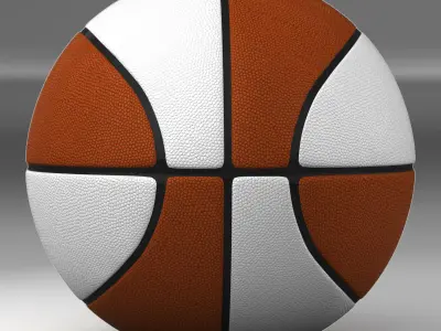Orange white basketball ball Low-poly 3D model