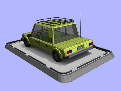 Cartoon Low Poly Car Low-poly 3D model get