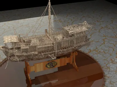 Chinese junk boat 3D model