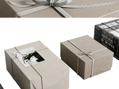 Christmas Gift Boxes and Presents set 01 Low-poly 3D model