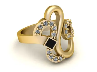 LOUISE DIAMOND ENGAGEMENT RING 3D PRINTABLE MODEL 3D print model