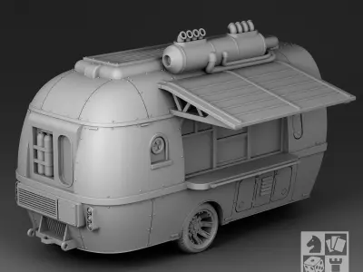 Futuristic trailer 3D print model