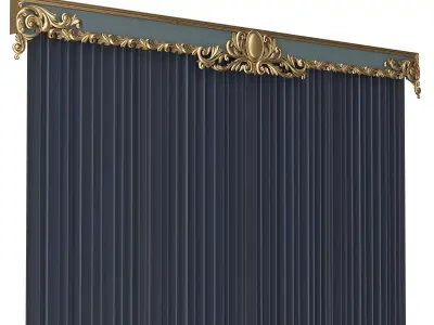 Cornice Classic Curtain 016 Low-poly 3D model
