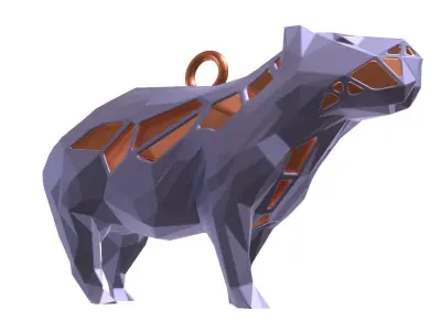 Animal Charm Capybara Pose Pendant 3D print model