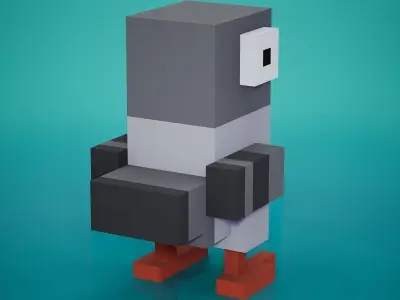 Voxel - Pigeon Low-poly 3D model